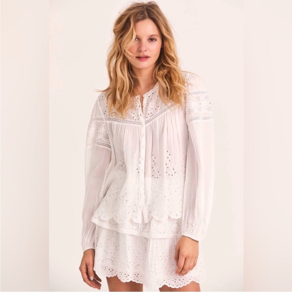 Loveshack Fancy Eyelet Blouse